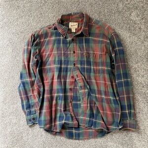 Woolrich Men's Plaid Button-Down Shirt — Red, Green & Blue